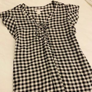 Motherhood Maternity Black/White Gingham Top (Med)